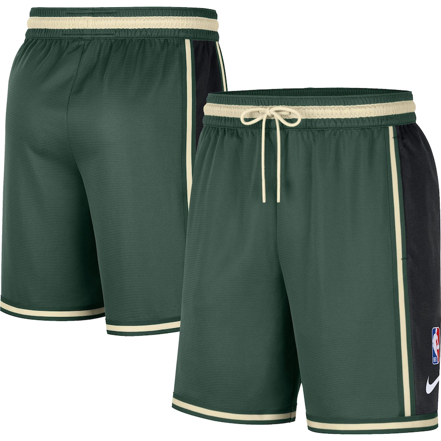 Men's Milwaukee Bucks NBA Hunter Green Pre-Game Performance Shorts Men's Milwaukee Bucks NBA Hunter Green Pre-Game Performance Shorts