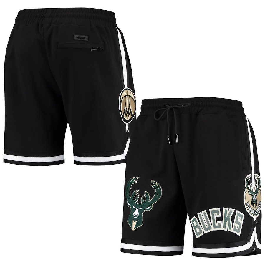 Men's Milwaukee Bucks Pro Standard Black Chenille Shorts Men's Milwaukee Bucks Pro Standard Black Chenille Shorts