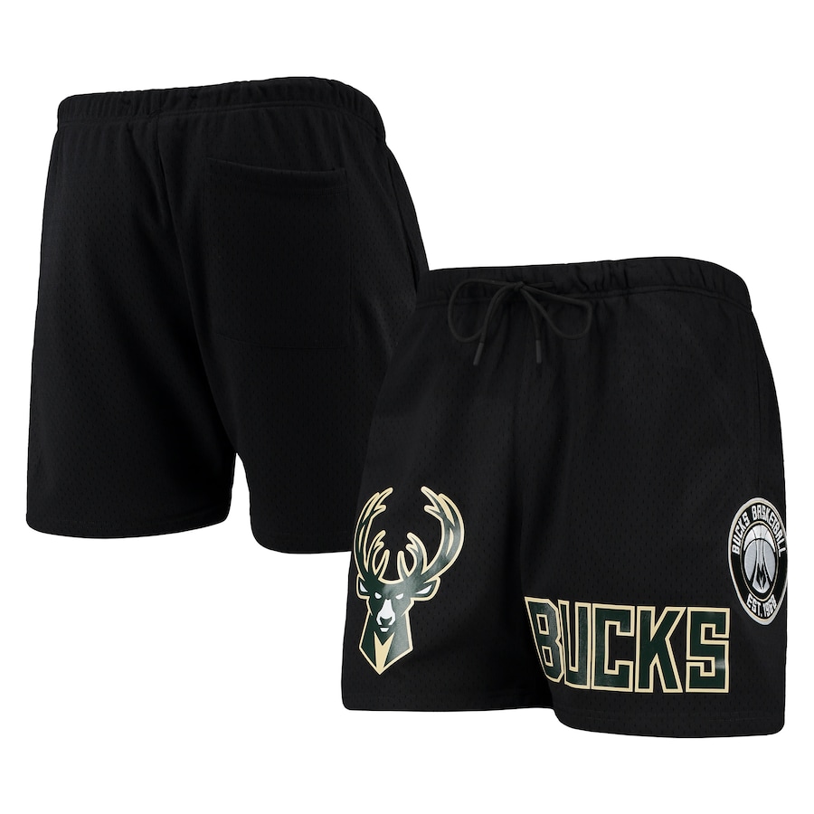 Men's Milwaukee Bucks Pro Standard Black Mesh Capsule Shorts Men's Milwaukee Bucks Pro Standard Black Mesh Capsule Shorts