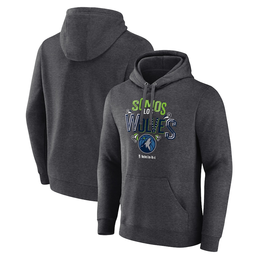 Men's Minnesota Timberwolves Charcoal Noches Ene-Be-A Pullover Hoodie