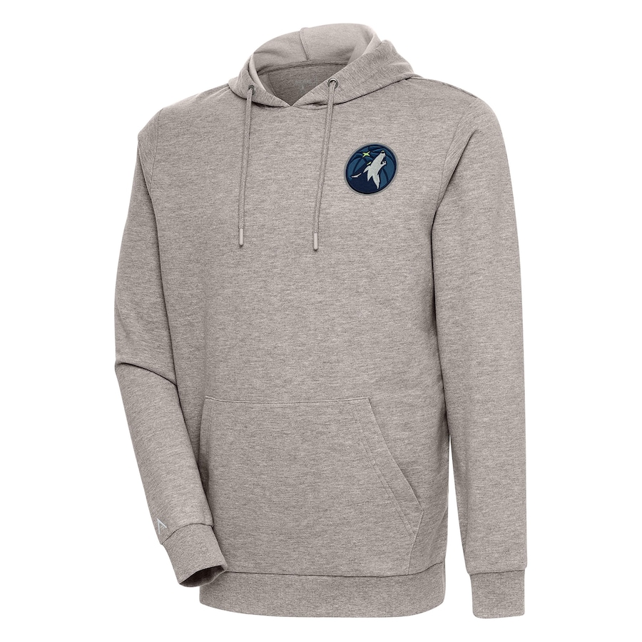 Men's Minnesota Timberwolves Antigua Oatmeal Action Pullover Hoodie Men's Minnesota Timberwolves Antigua Oatmeal Action Pullover Hoodie
