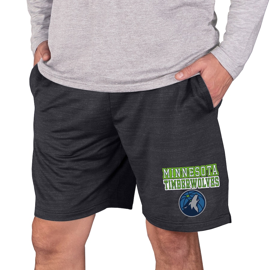 Men's Minnesota Timberwolves Concepts Sport Charcoal Bullseye Knit Jam Shorts Men's Minnesota Timberwolves Concepts Sport Charcoal Bullseye Knit Jam Shorts