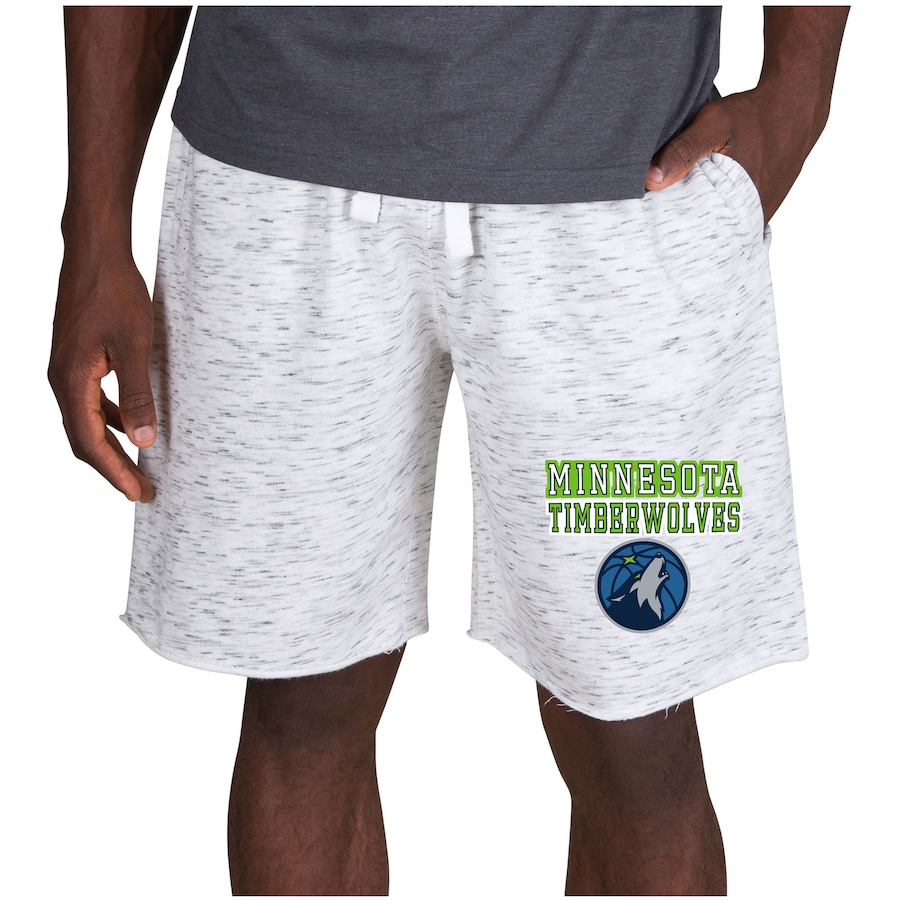 Men's Minnesota Timberwolves Concepts Sport White/Charcoal Alley Fleece Shorts Men's Minnesota Timberwolves Concepts Sport White/Charcoal Alley Fleece Shorts