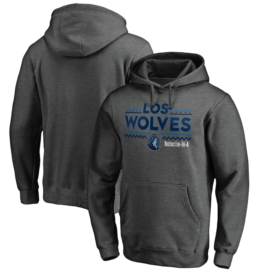 Men's Minnesota Timberwolves Heather Gray Noches Ene-Be-A Pullover Hoodie