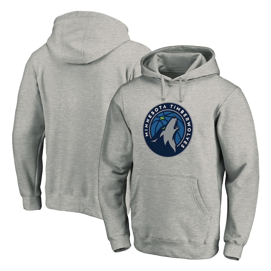 Men's Minnesota Timberwolves Heathered Gray Big & Tall Primary Team Logo Pullover Hoodie