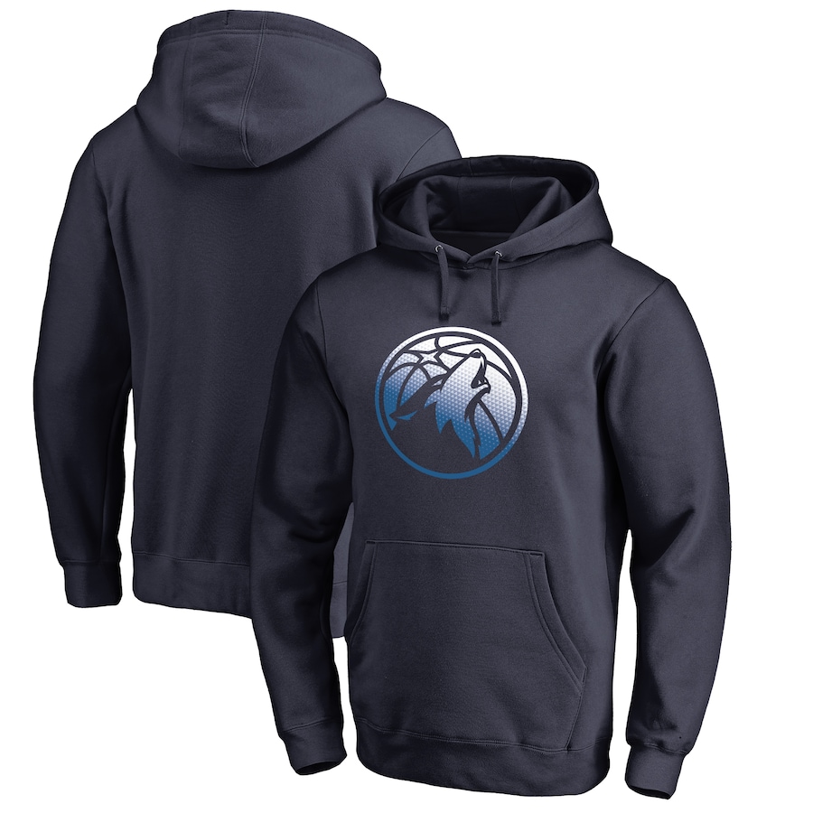 Men's Minnesota Timberwolves Navy Gradient Logo Pullover Hoodie