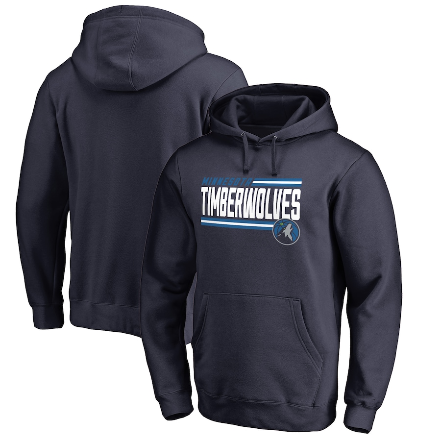 Men's Minnesota Timberwolves Navy Onside Stripe Pullover Hoodie Men's Minnesota Timberwolves Navy Onside Stripe Pullover Hoodie