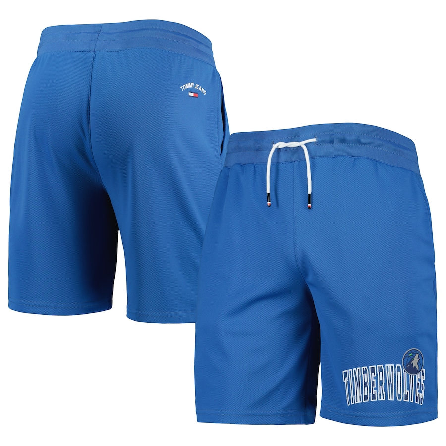 Men's Minnesota Timberwolves Tommy Jeans Blue Mike Mesh Basketball Shorts Men's Minnesota Timberwolves Tommy Jeans Blue Mike Mesh Basketball Shorts