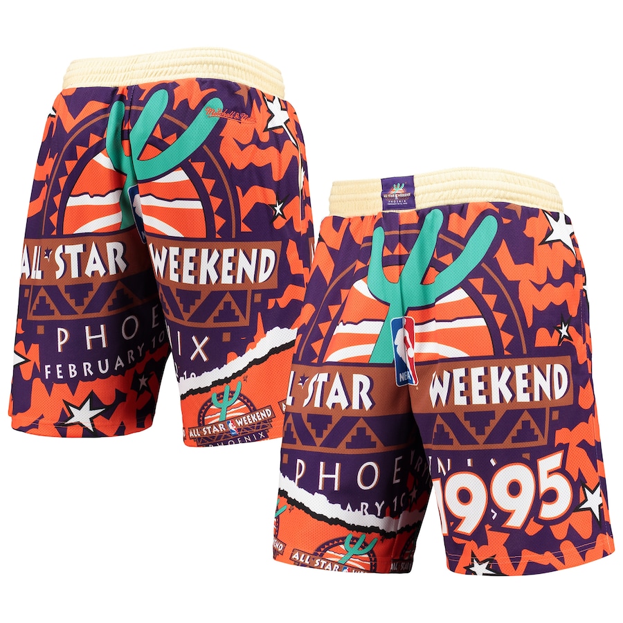 Men's Mitchell & Ness Orange/Purple Hardwood Classics 1995 All-Star Weekend Jumbotron 2.0 Mesh Shorts Men's Mitchell & Ness Orange/Purple Hardwood Classics 1995 All-Star Weekend Jumbotron 2.0 Mesh Shorts