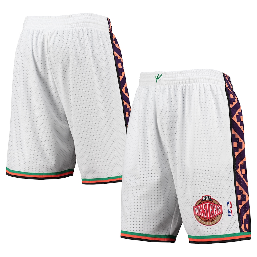 Men's Mitchell & Ness White Western Conference Hardwood Classics 1995 All-Star Game Swingman Shorts