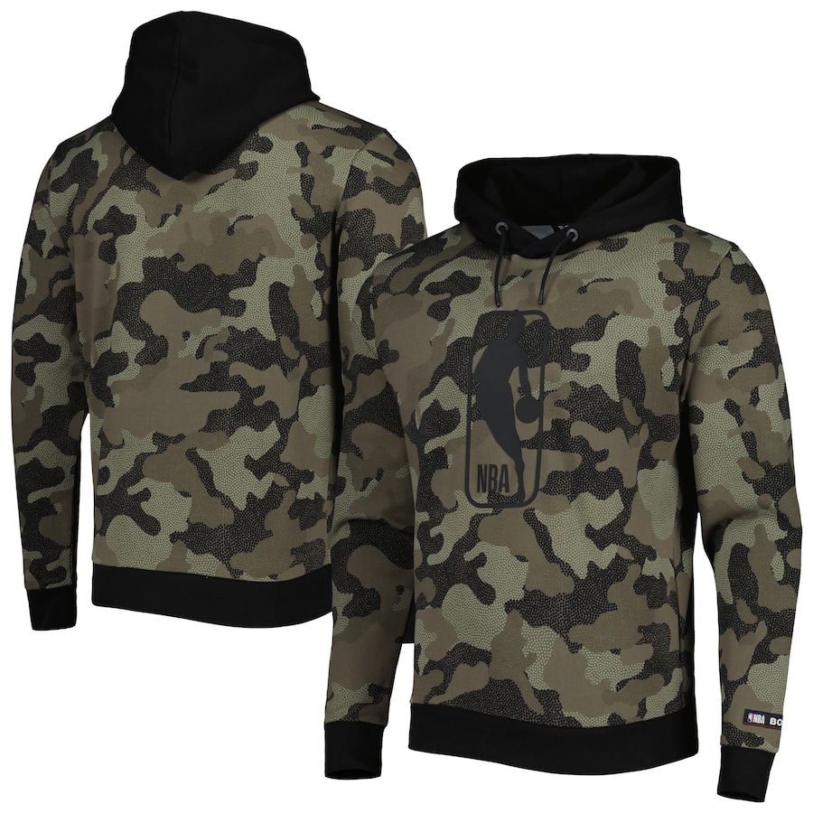 Men's NBA Hugo Boss Olive Camo Pullover Hoodie