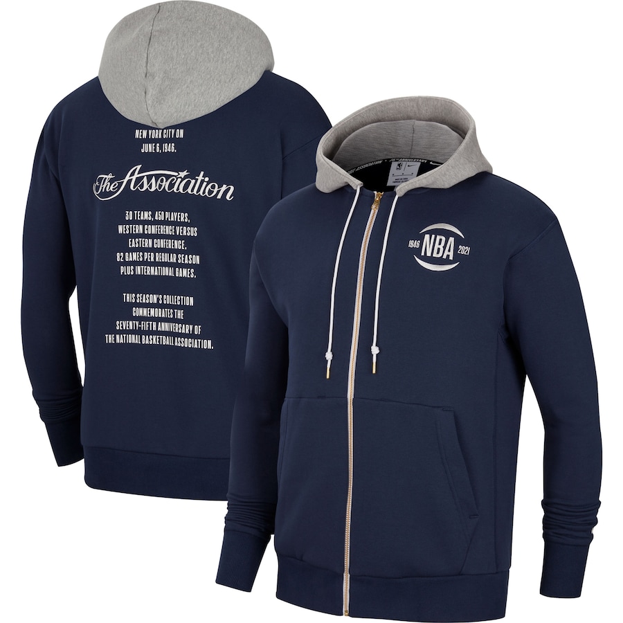 Men's NBA NBA Navy 75th Anniversary Courtside Team 31 Full-Zip Hoodie
