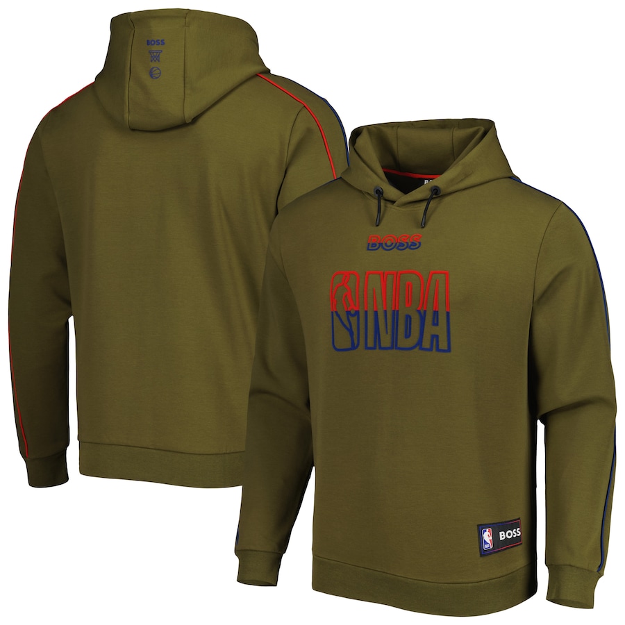 Men's NBA x Hugo Boss Olive Team Bounce Tri-Blend Pullover Hoodie Men's NBA x Hugo Boss Olive Team Bounce Tri-Blend Pullover Hoodie