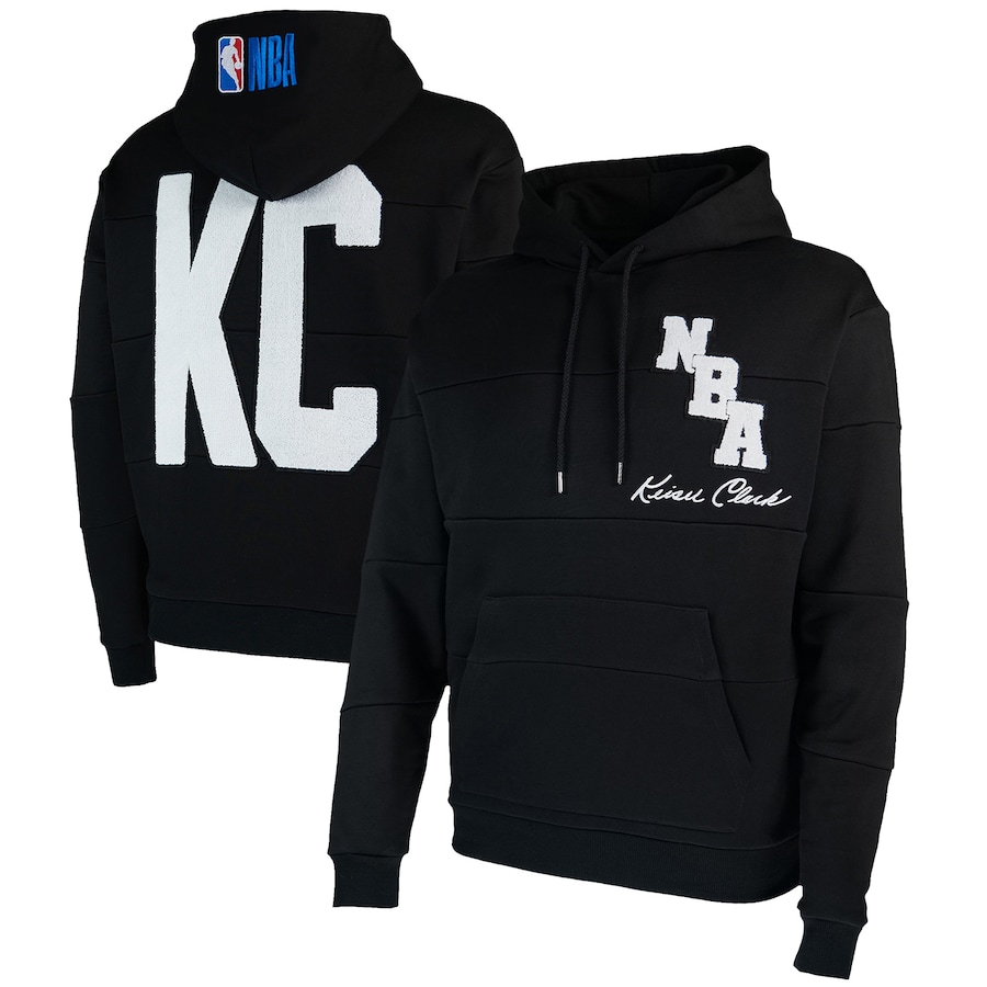 Men's NBA x Keiser Clark Black/White No Caller ID Pullover Hoodie Men's NBA x Keiser Clark Black/White No Caller ID Pullover Hoodie