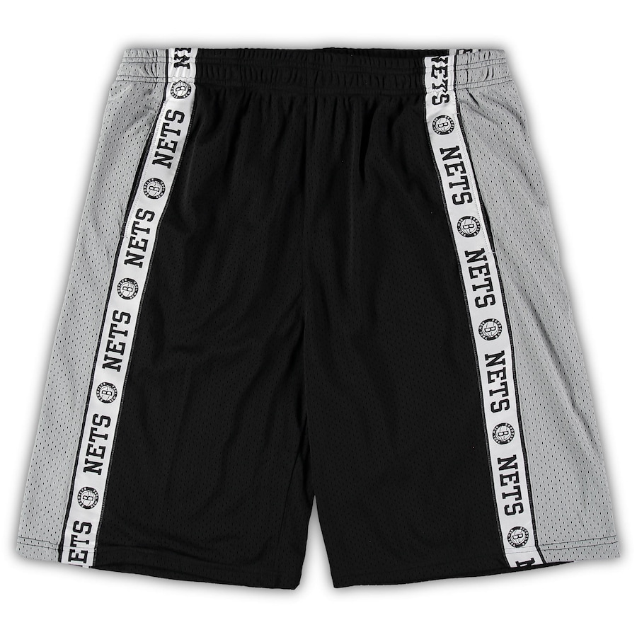 Men's New Jersey Nets Black/Silver Big & Tall Tape Mesh Shorts Men's New Jersey Nets Black/Silver Big & Tall Tape Mesh Shorts