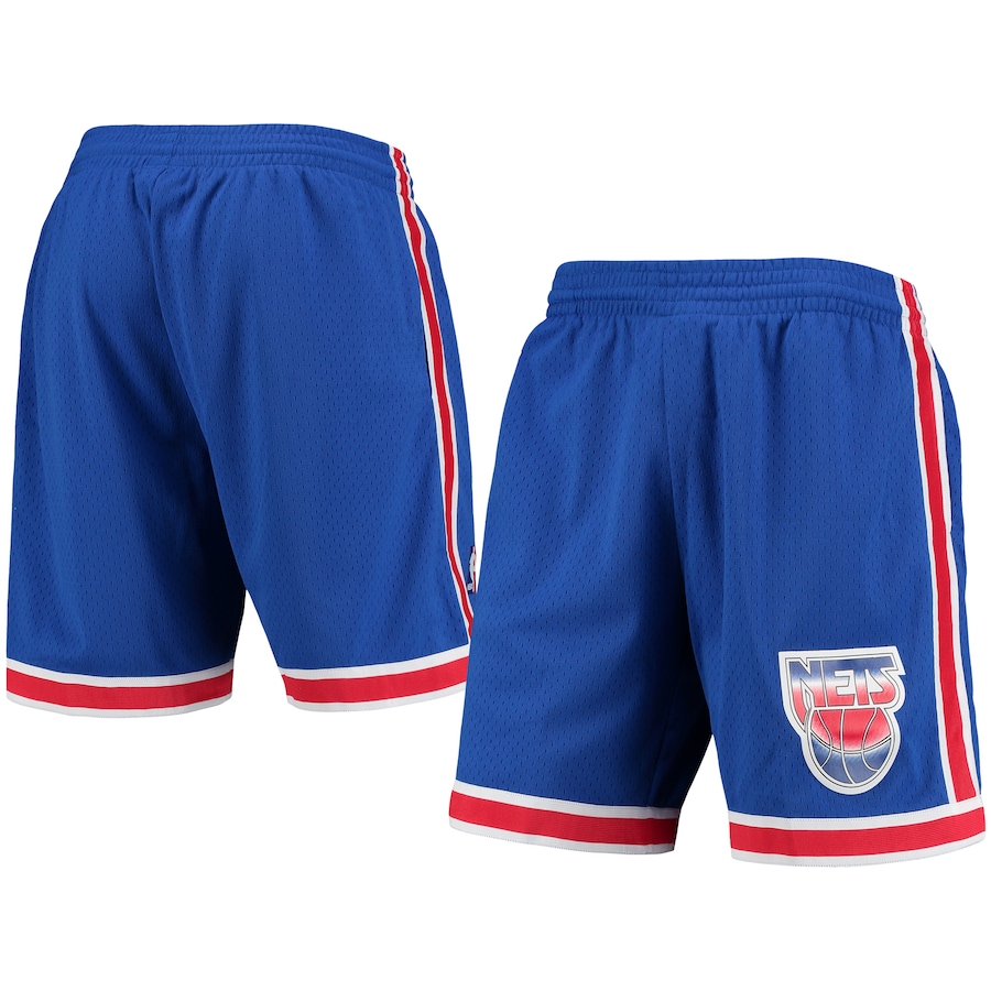 Men's New Jersey Nets Mitchell & Ness Blue Hardwood Classics Primary Logo Swingman Shorts Men's New Jersey Nets Mitchell & Ness Blue Hardwood Classics Primary Logo Swingman Shorts