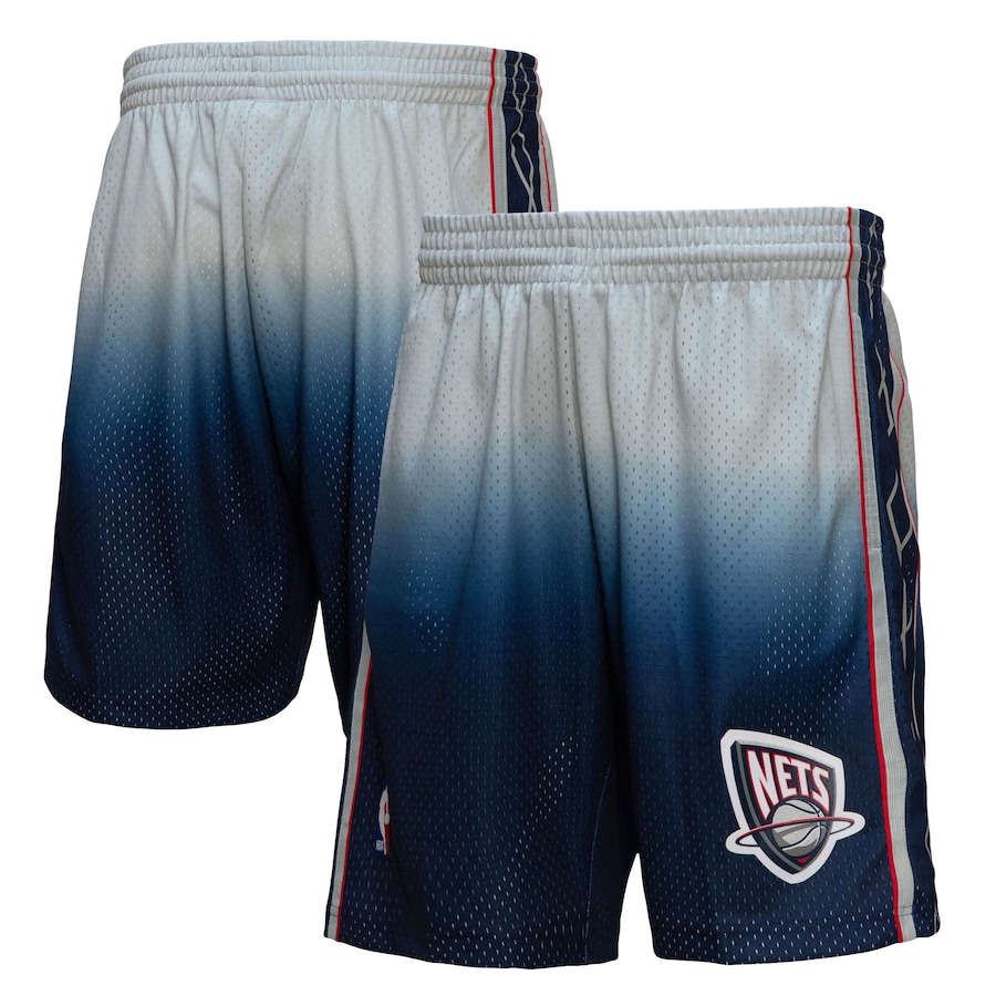 Men's New Jersey Nets Mitchell & Ness Gray/Blue 2006/07 Hardwood Classics Fadeaway Reload 3.0 Swingman Shorts Men's New Jersey Nets Mitchell & Ness Gray/Blue 2006/07 Hardwood Classics Fadeaway Reload 3.0 Swingman Shorts