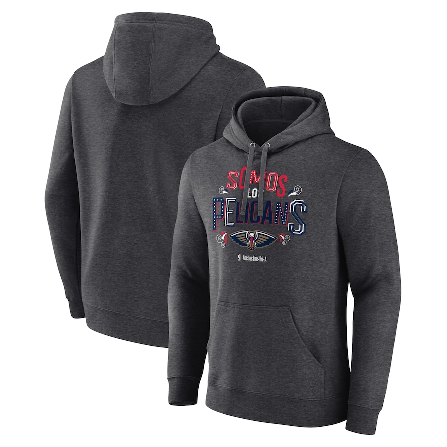 Men's New Orleans Pelicans Charcoal Noches Ene-Be-A Pullover Hoodie Men's New Orleans Pelicans Charcoal Noches Ene-Be-A Pullover Hoodie