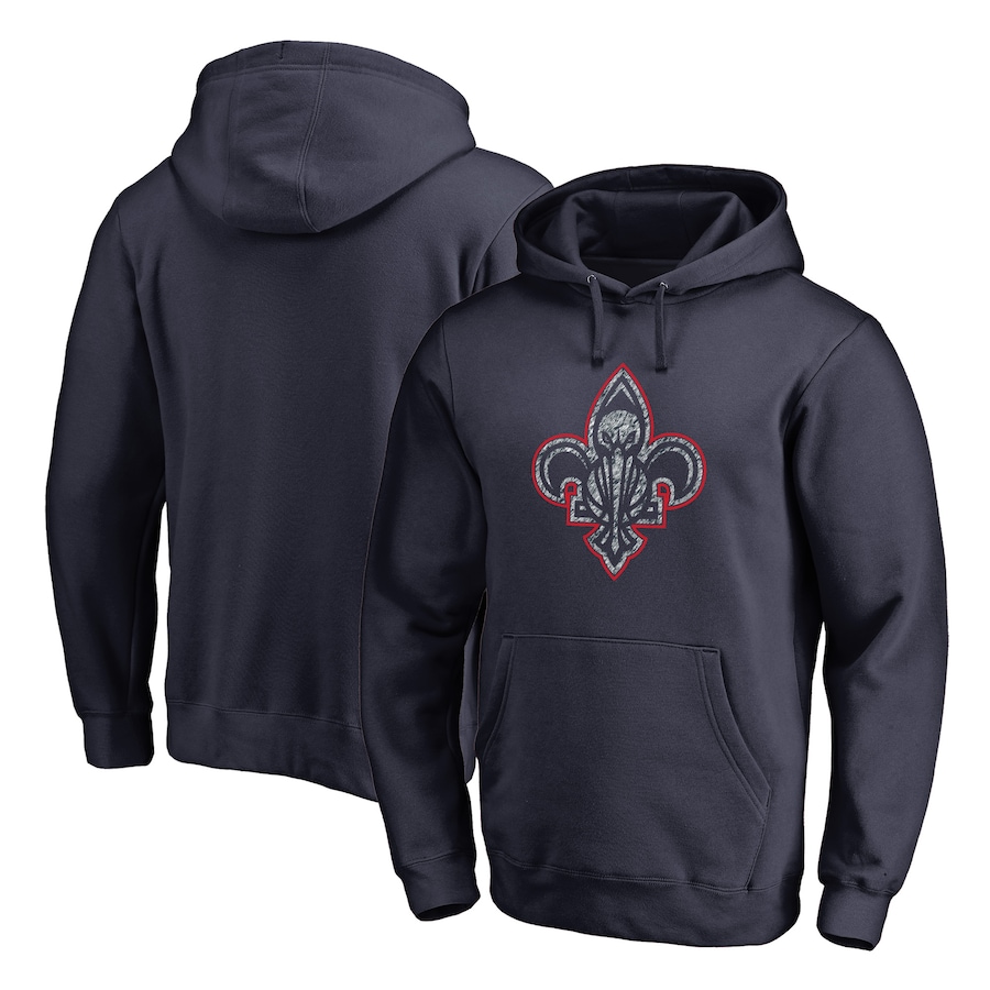 Men's New Orleans Pelicans Navy Static Logo Pullover Hoodie