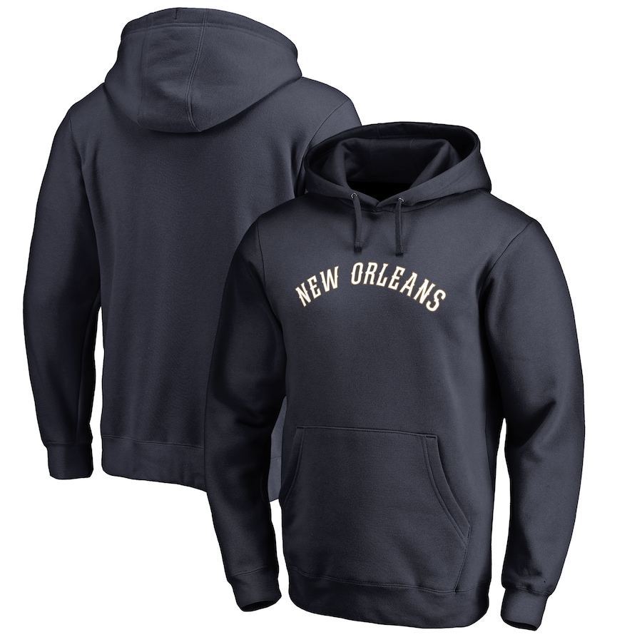 Men's New Orleans Pelicans Navy Wordmark Pullover Hoodie Men's New Orleans Pelicans Navy Wordmark Pullover Hoodie