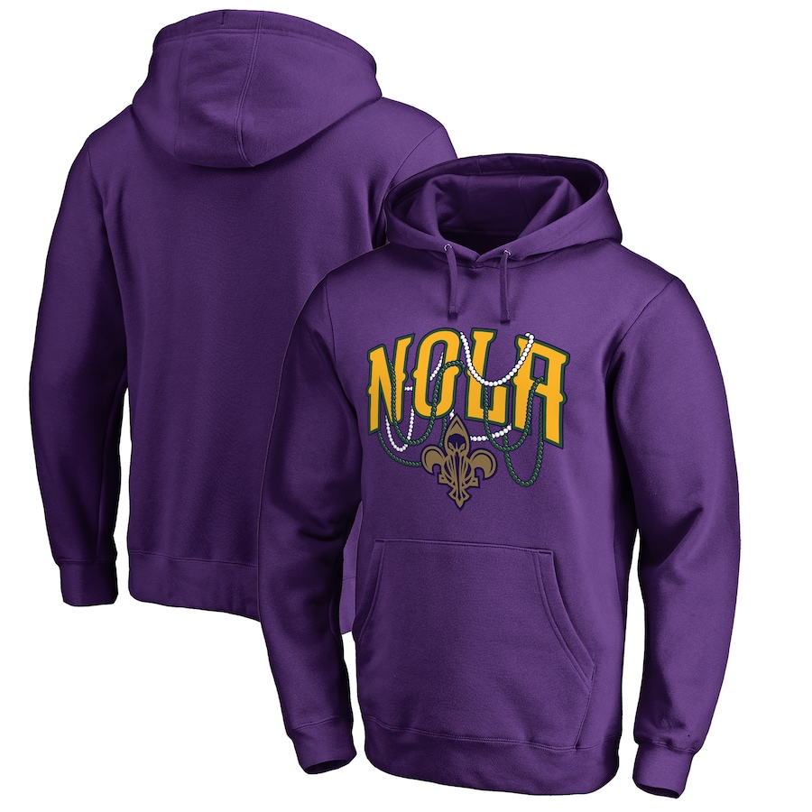 Men's New Orleans Pelicans Purple NOLA Beads Hometown Collection Pullover Hoodie