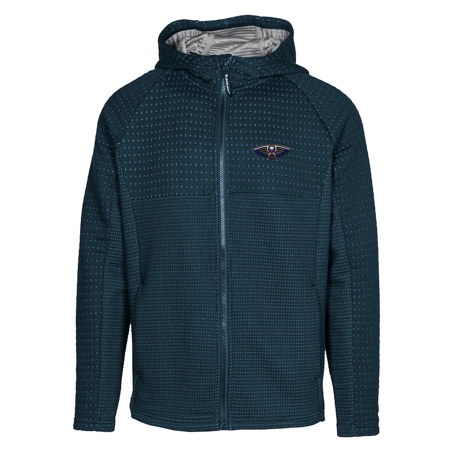 Men's New Orleans Pelicans Levelwear Navy Durham Insignia Full-Zip Hoodie Men's New Orleans Pelicans Levelwear Navy Durham Insignia Full-Zip Hoodie