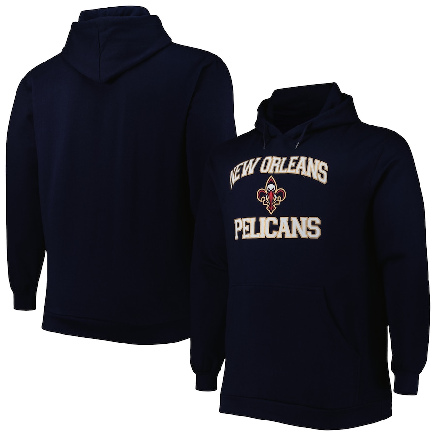 Men's New Orleans Pelicans Navy Big & Tall Heart & Soul Pullover Hoodie Men's New Orleans Pelicans Navy Big & Tall Heart & Soul Pullover Hoodie