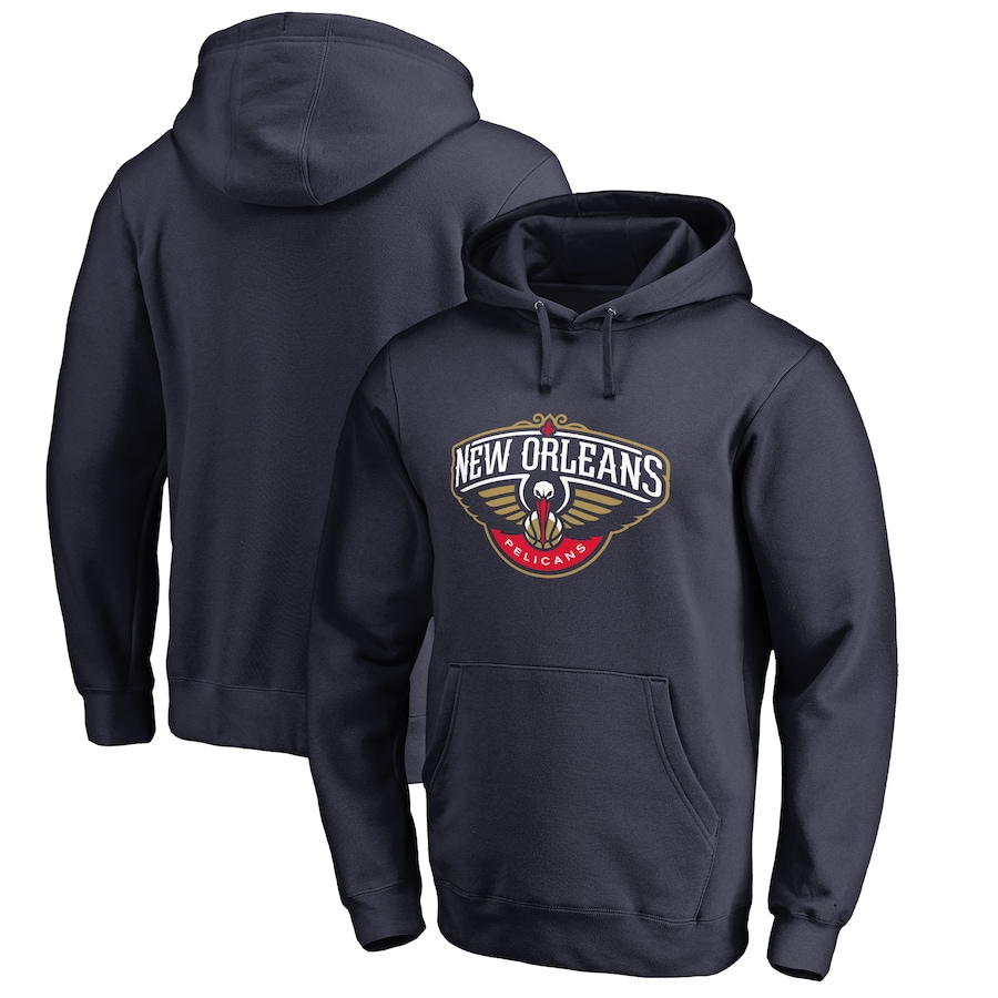 Men's New Orleans Pelicans Navy Primary Logo Pullover Hoodie