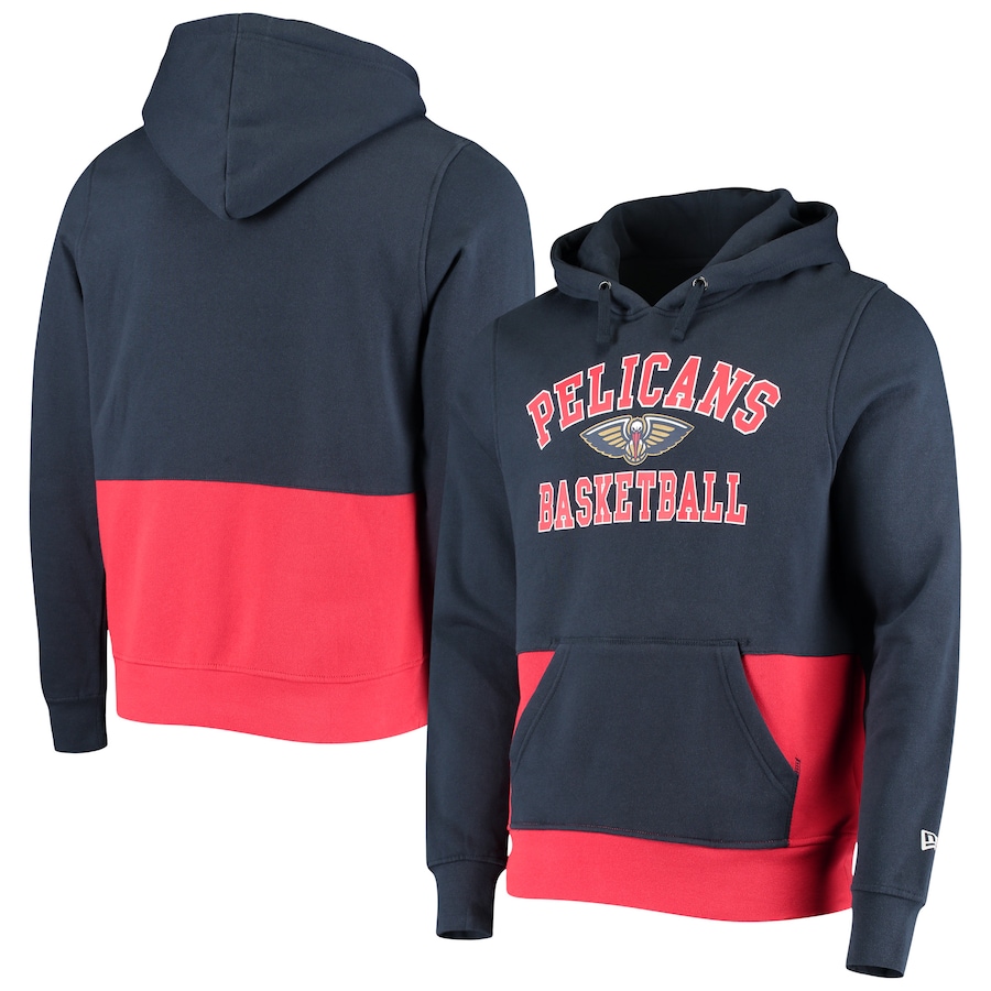 Men's New Orleans Pelicans New Era Navy Pullover Hoodie Men's New Orleans Pelicans New Era Navy Pullover Hoodie