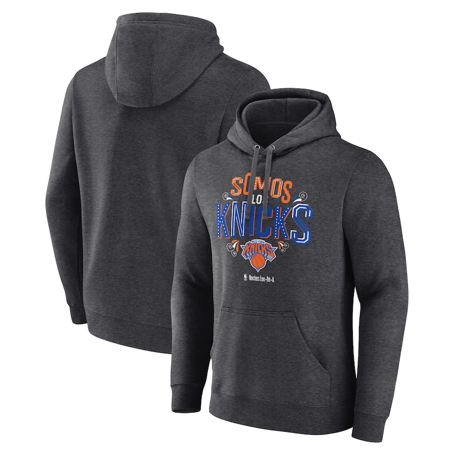 Men's New York Knicks Charcoal Noches Ene-Be-A Pullover Hoodie