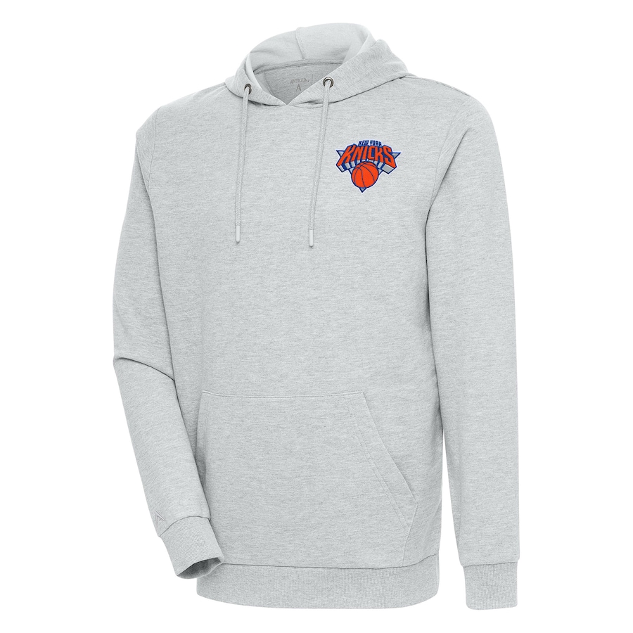 Men's New York Knicks Antigua Heather Gray Action Pullover Hoodie Men's New York Knicks Antigua Heather Gray Action Pullover Hoodie