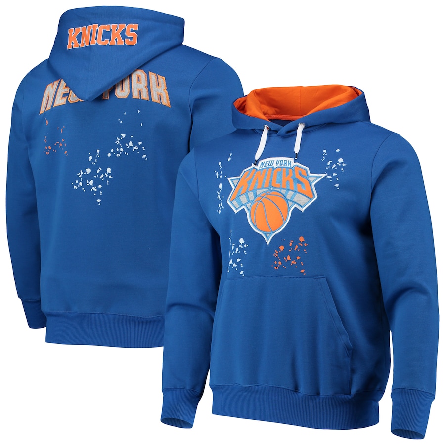 Men's New York Knicks FISSL Royal Confetti Pullover Hoodie Men's New York Knicks FISSL Royal Confetti Pullover Hoodie
