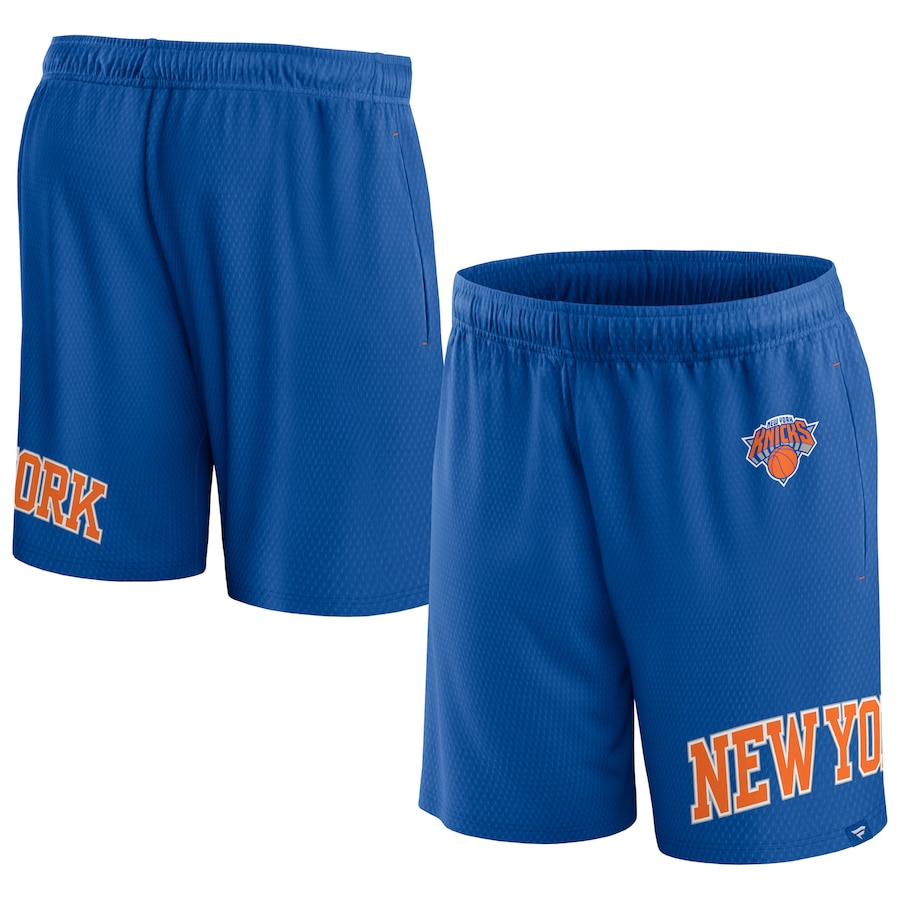 Men's New York Knicks Blue Free Throw Mesh Shorts Men's New York Knicks Blue Free Throw Mesh Shorts