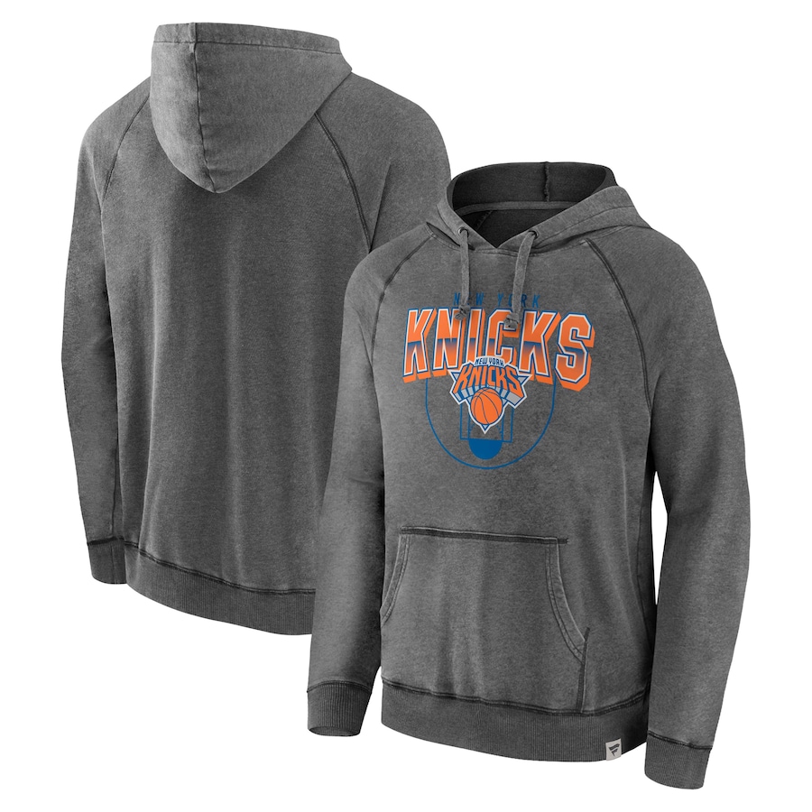 Men's New York Knicks Gray Acquisition True Classics Vintage Snow Wash Pullover Hoodie Men's New York Knicks Gray Acquisition True Classics Vintage Snow Wash Pullover Hoodie