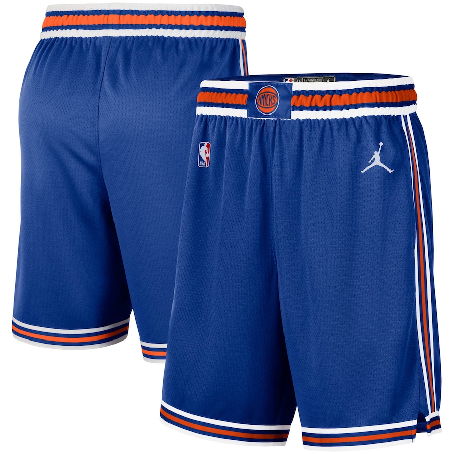 Men's New York Knicks Jordan Brand Blue/Orange 2020/21 Association Edition Performance Swingman Shorts Men's New York Knicks Jordan Brand Blue/Orange 2020/21 Association Edition Performance Swingman Shorts
