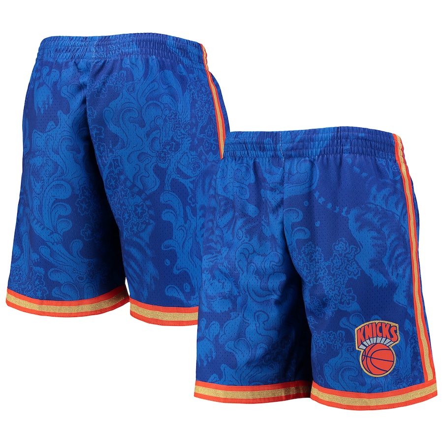 Men's New York Knicks Mitchell & Ness Blue Hardwood Classics Lunar New Year Swingman Shorts Men's New York Knicks Mitchell & Ness Blue Hardwood Classics Lunar New Year Swingman Shorts