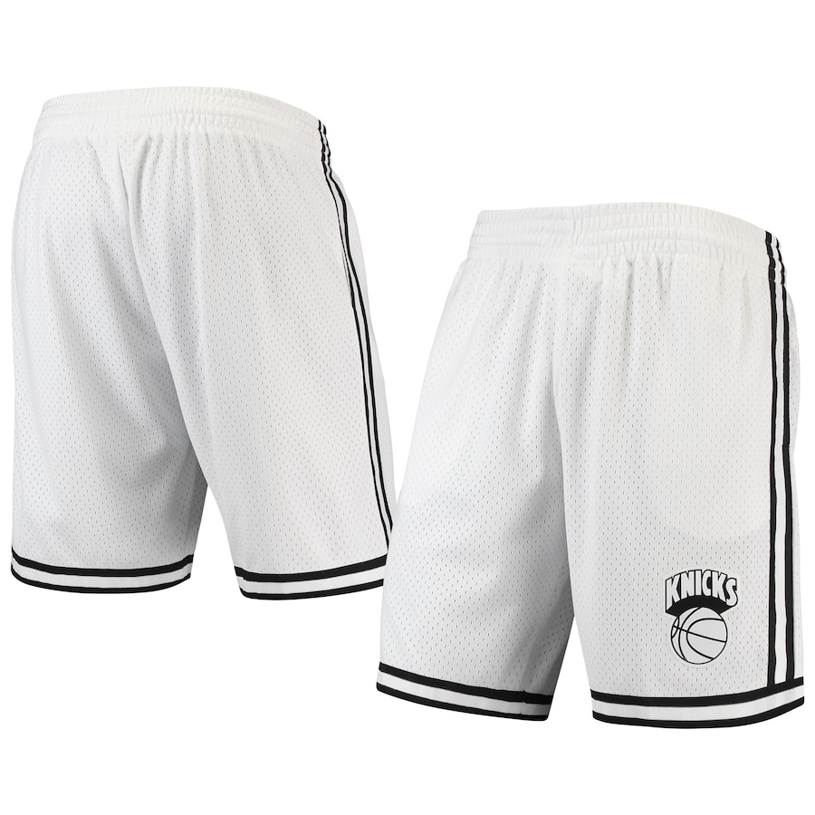 Men's New York Knicks Mitchell & Ness Hardwood Classics White Out Swingman Shorts