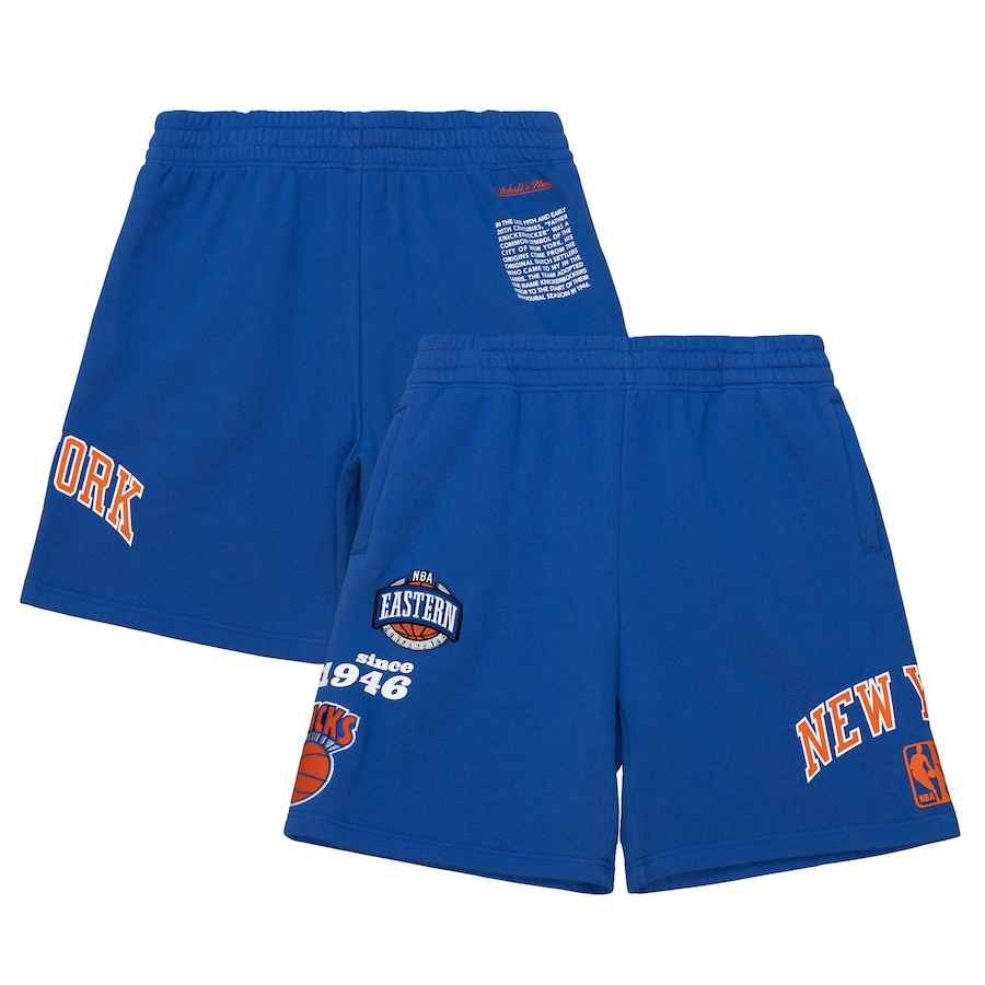 Men's New York Knicks Mitchell & Ness Navy Team Origins Fleece Shorts Men's New York Knicks Mitchell & Ness Navy Team Origins Fleece Shorts
