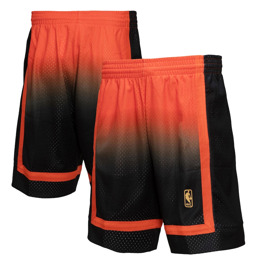 Men's New York Knicks Mitchell & Ness Orange/Black 1996/97 Hardwood Classics Fadeaway Reload 3.0 Swingman Shorts Men's New York Knicks Mitchell & Ness Orange/Black 1996/97 Hardwood Classics Fadeaway Reload 3.0 Swingman Shorts