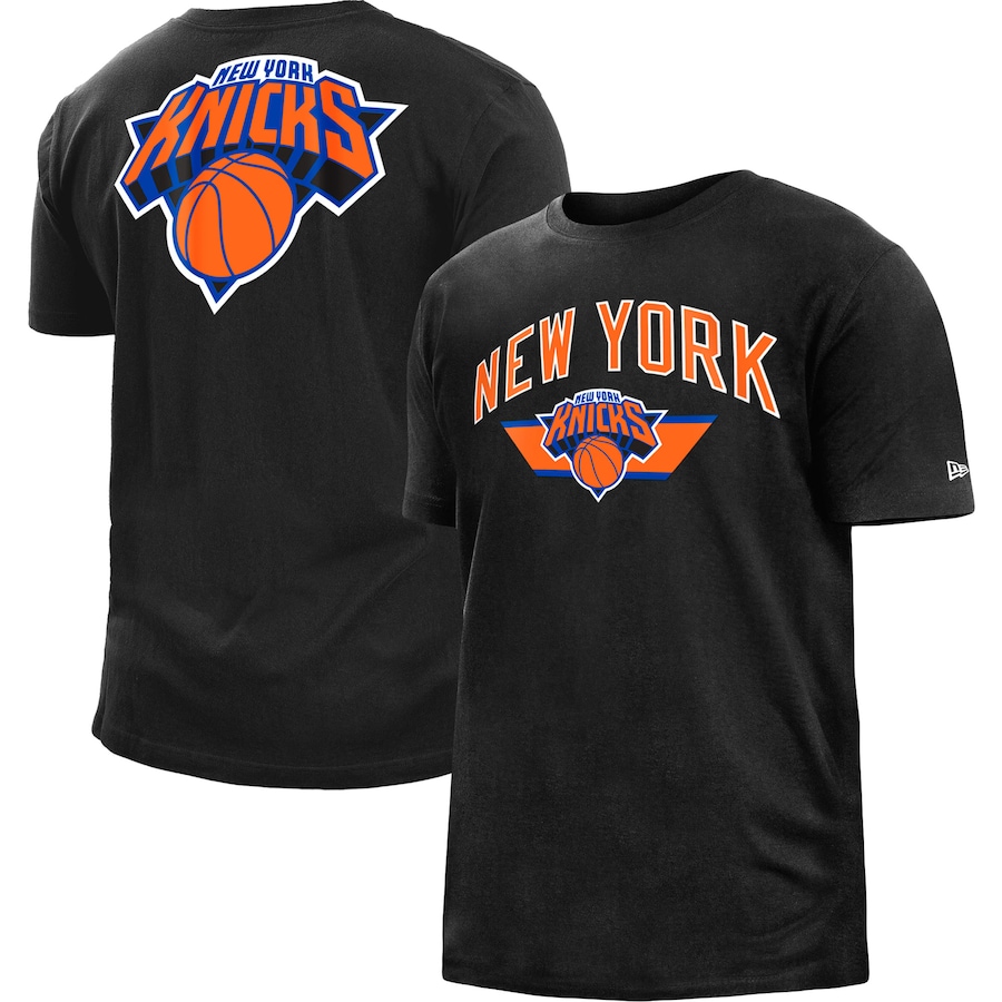 Men's New York Knicks New Era Black 2022/23 City Edition Brushed Jersey T-Shirt