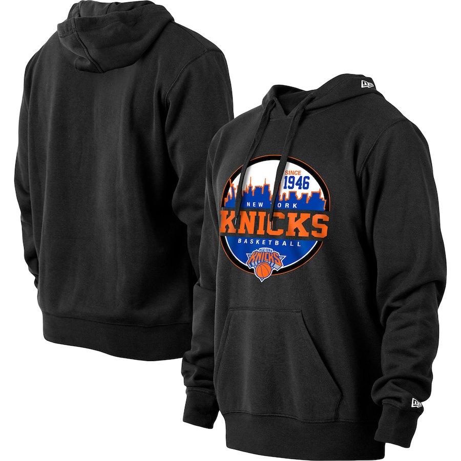 Men's New York Knicks New Era Black Localized Pullover Hoodie