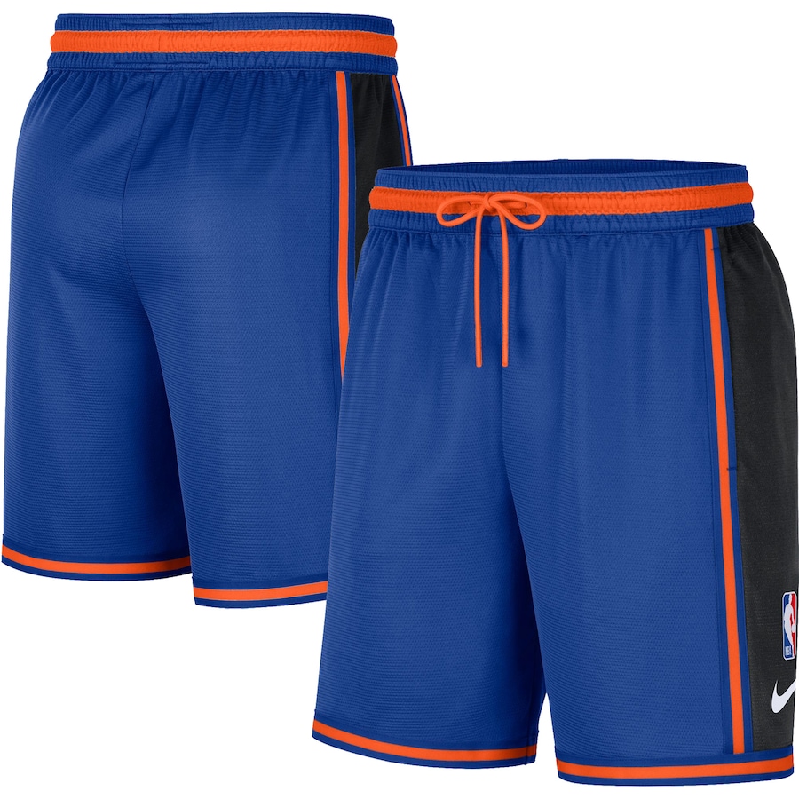 Men's New York Knicks NBA Blue Pre-Game Performance Shorts Men's New York Knicks NBA Blue Pre-Game Performance Shorts