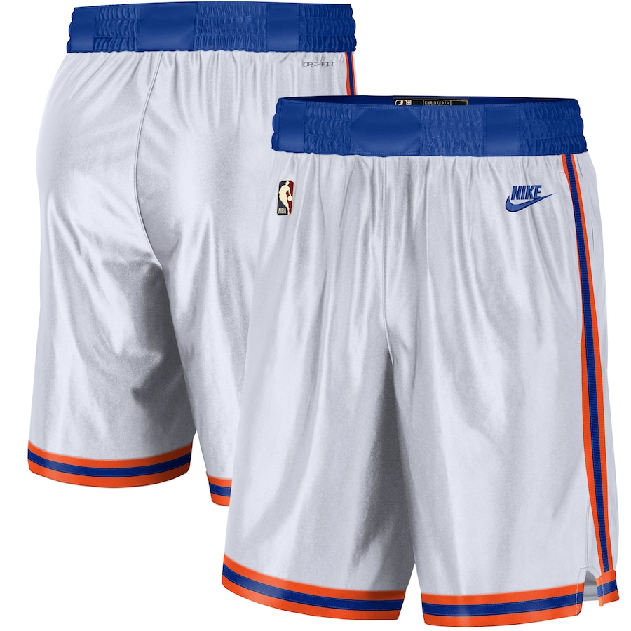 Men's New York Knicks NBA White/Blue 2021/22 Classic Edition Swingman Performance Shorts Men's New York Knicks NBA White/Blue 2021/22 Classic Edition Swingman Performance Shorts