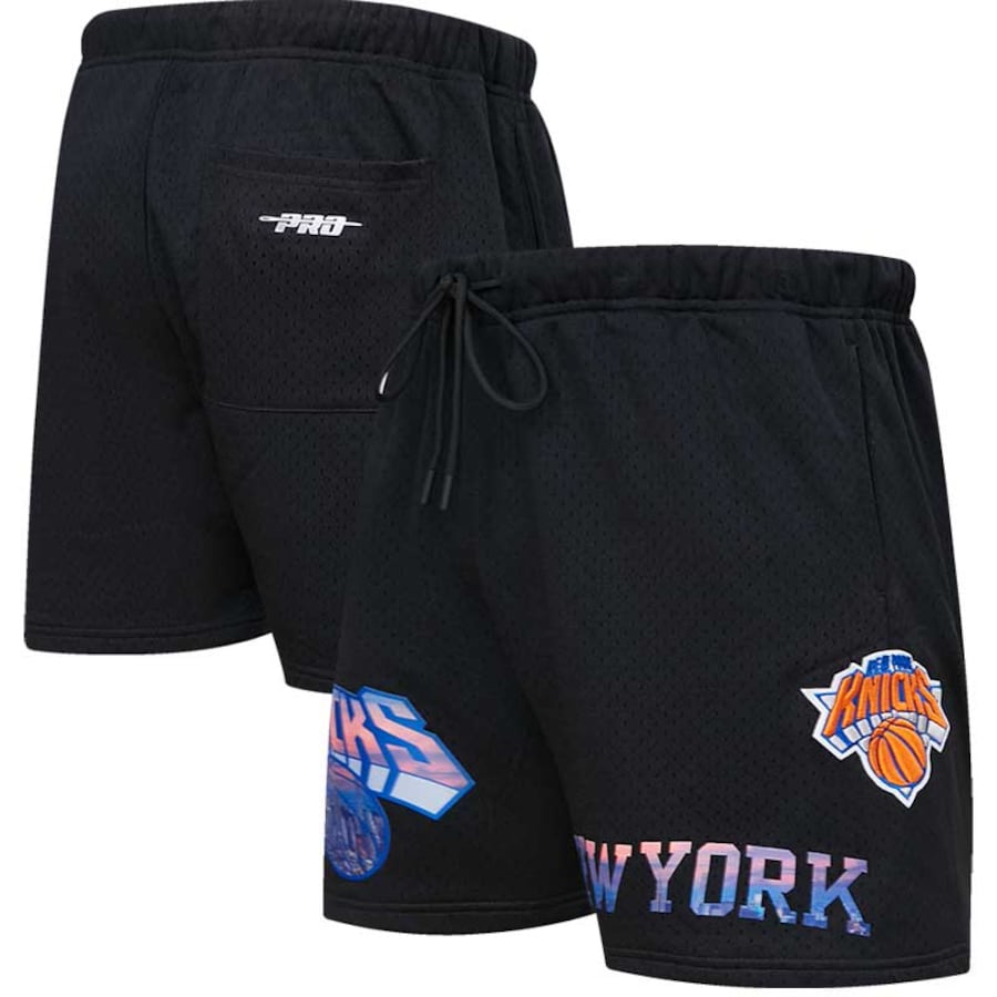 Men's New York Knicks Pro Standard Black City Scape Mesh Shorts Men's New York Knicks Pro Standard Black City Scape Mesh Shorts