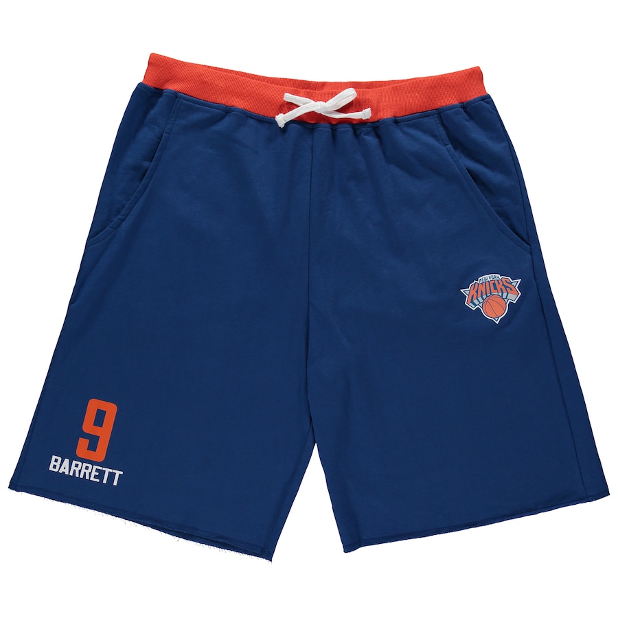 Men's New York Knicks RJ Barrett Blue Big & Tall French Terry Name & Number Shorts