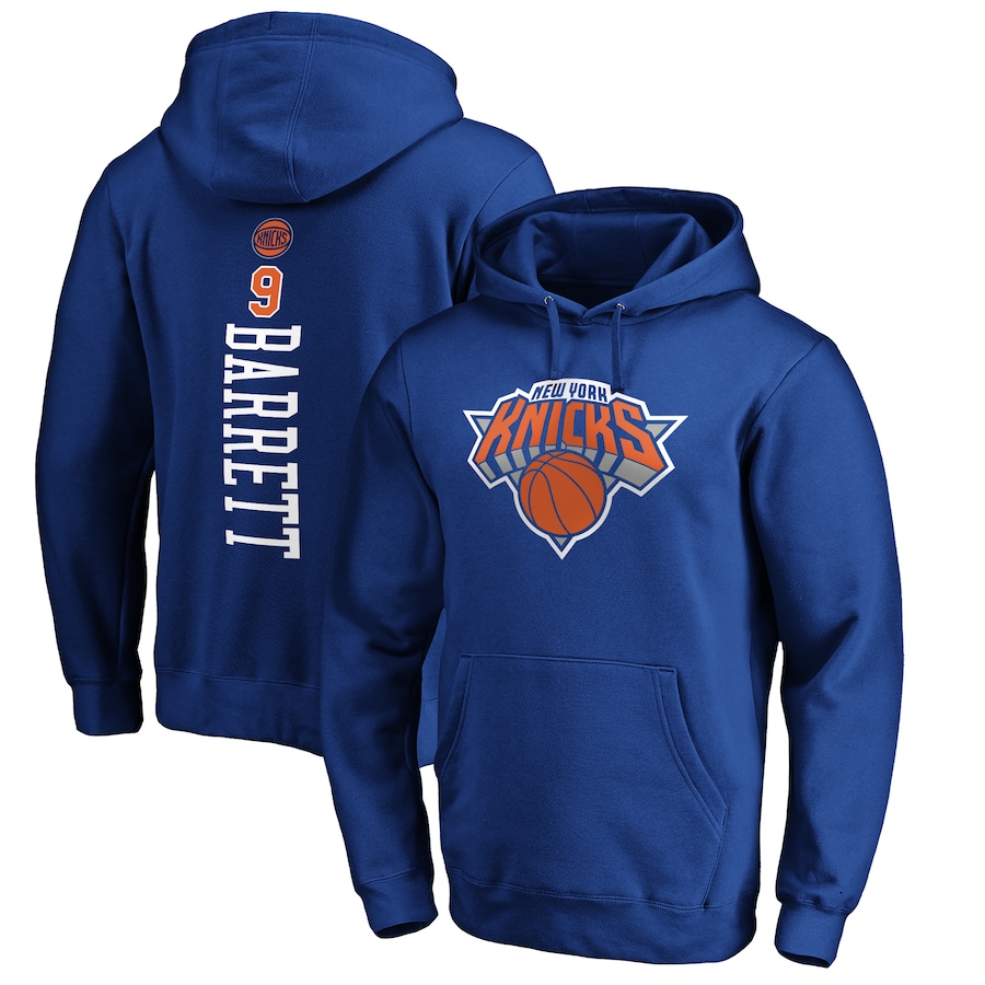 Men's New York Knicks RJ Barrett Royal Playmaker Name & Number Pullover Hoodie