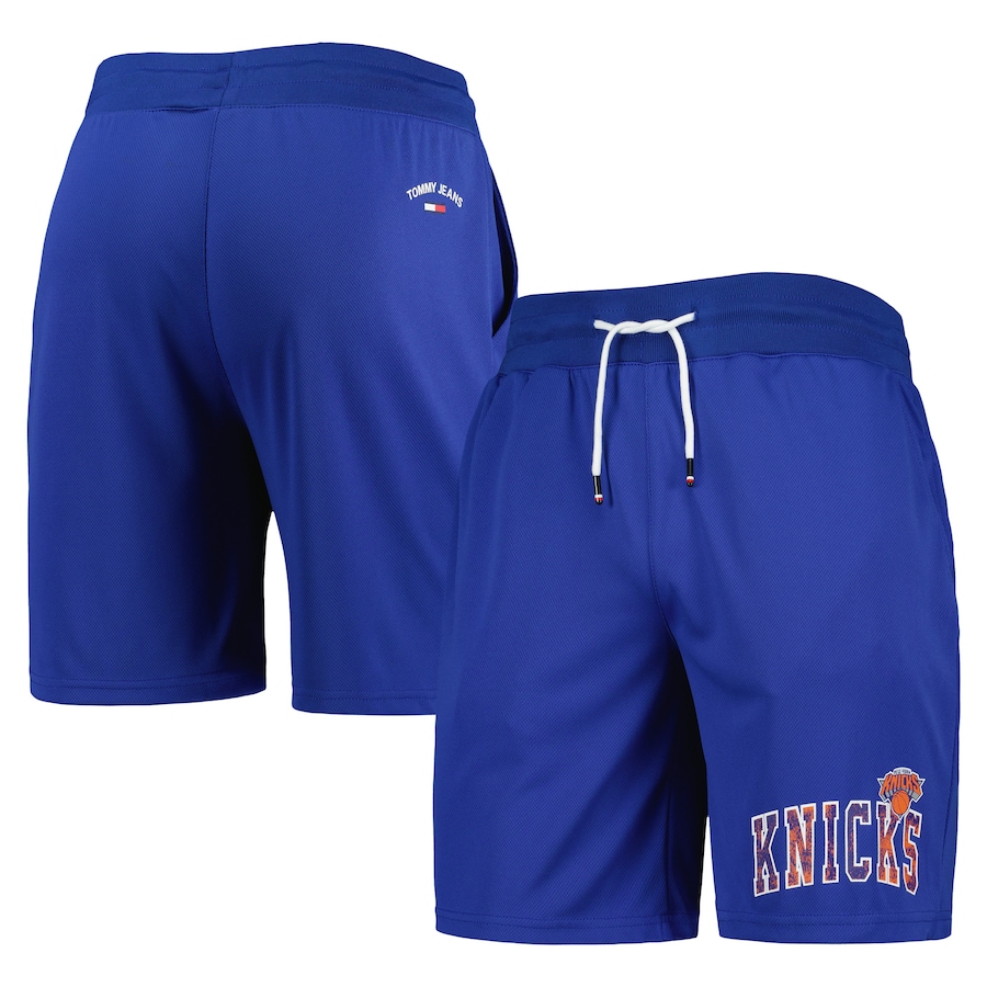 Men's New York Knicks Tommy Jeans Blue Mike Mesh Basketball Shorts Men's New York Knicks Tommy Jeans Blue Mike Mesh Basketball Shorts