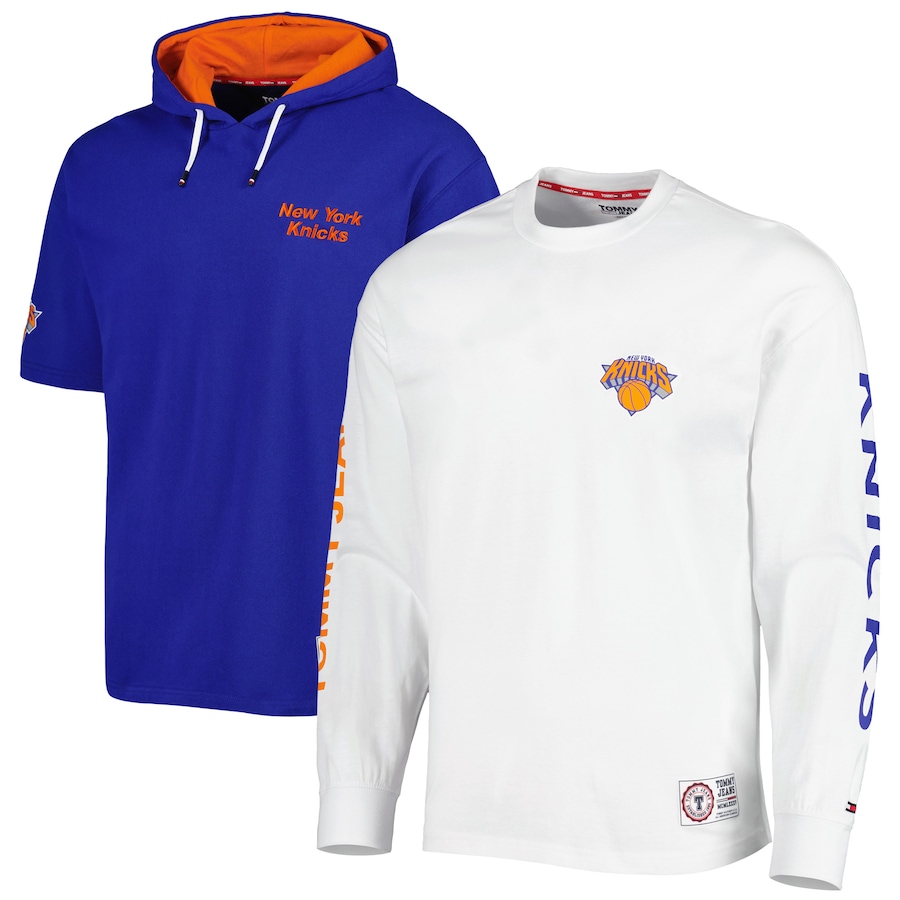 Men's New York Knicks Tommy Jeans Blue/White Matthew 2-In-1 T-Shirt & Hoodie Combo Set Men's New York Knicks Tommy Jeans Blue/White Matthew 2-In-1 T-Shirt & Hoodie Combo Set