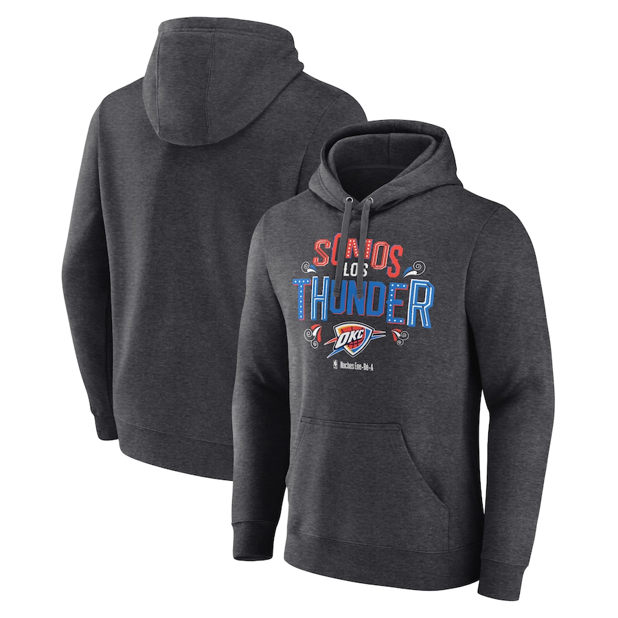 Men's Oklahoma City Thunder Charcoal Noches Ene-Be-A Pullover Hoodie