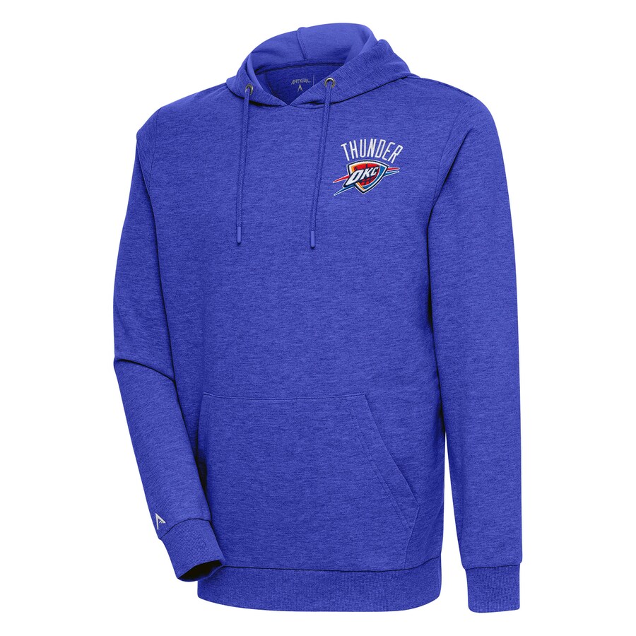 Men's Oklahoma City Thunder Antigua Heather Blue Action Pullover Hoodie